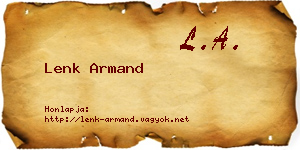 Lenk Armand névjegykártya